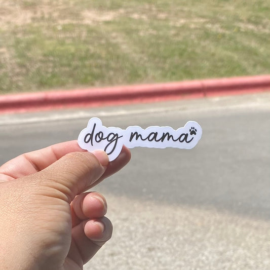 Cursive Dog MAMA 3" Dog Sticker