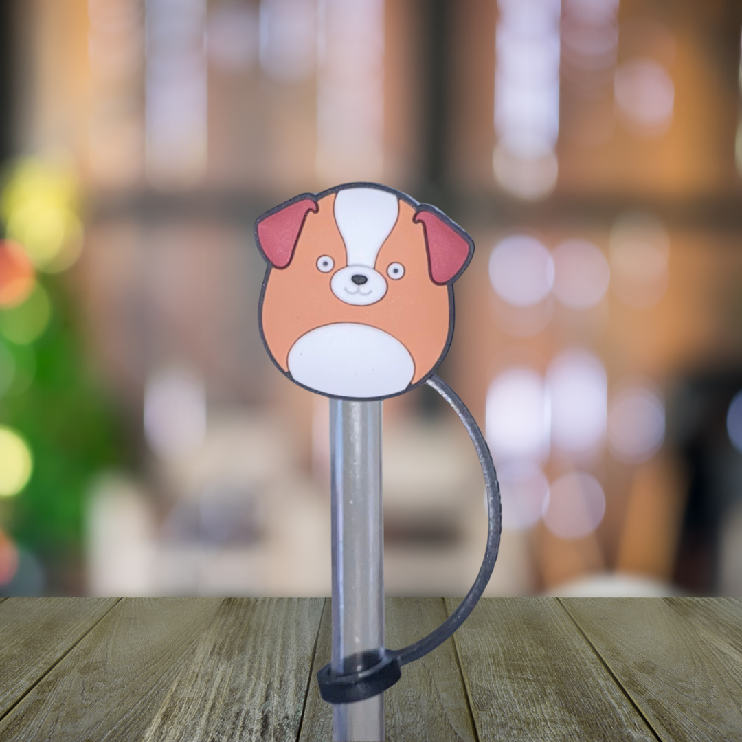 Round Brown Dog Straw Topper