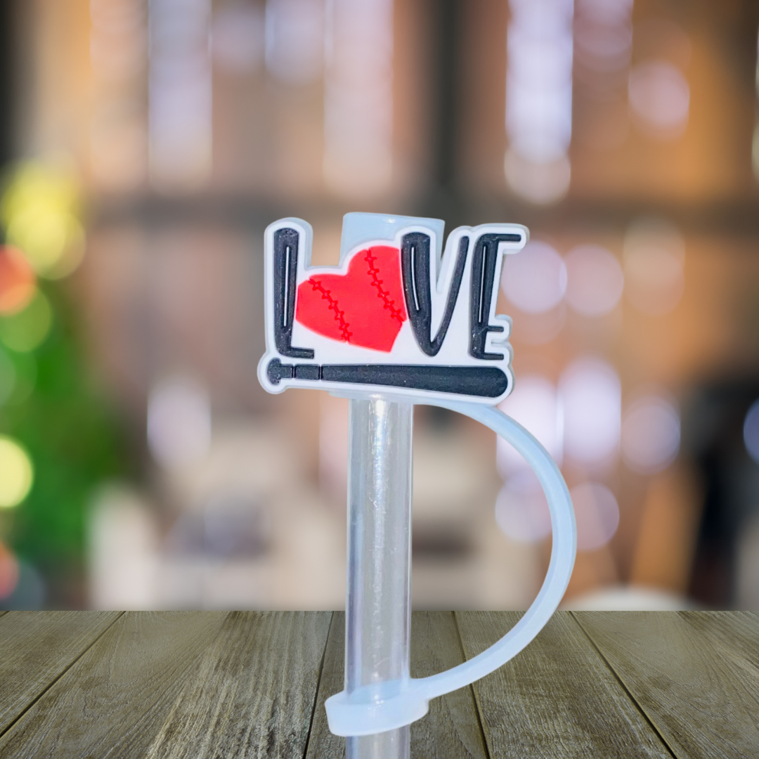 Love Baseball Straw Topper