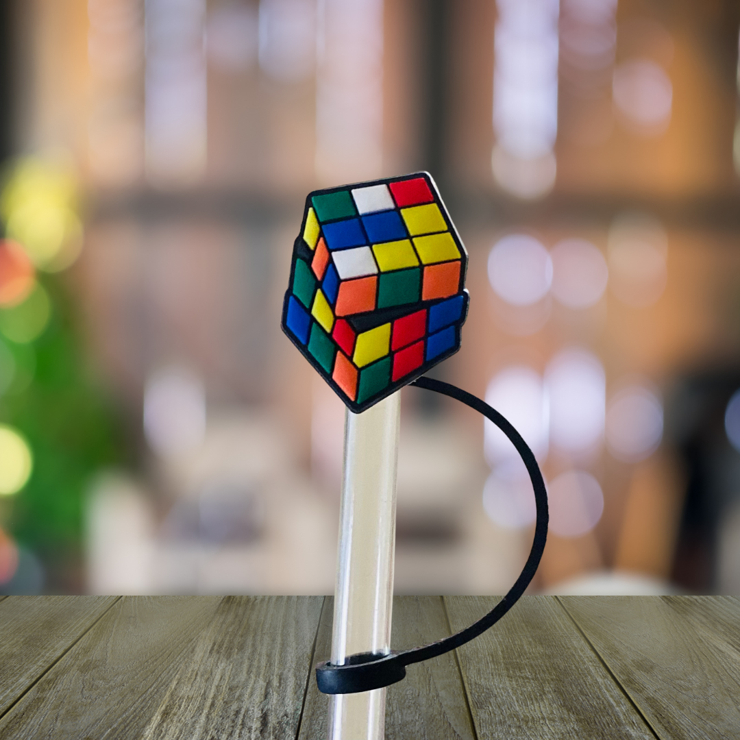Rubix Cube Straw Topper
