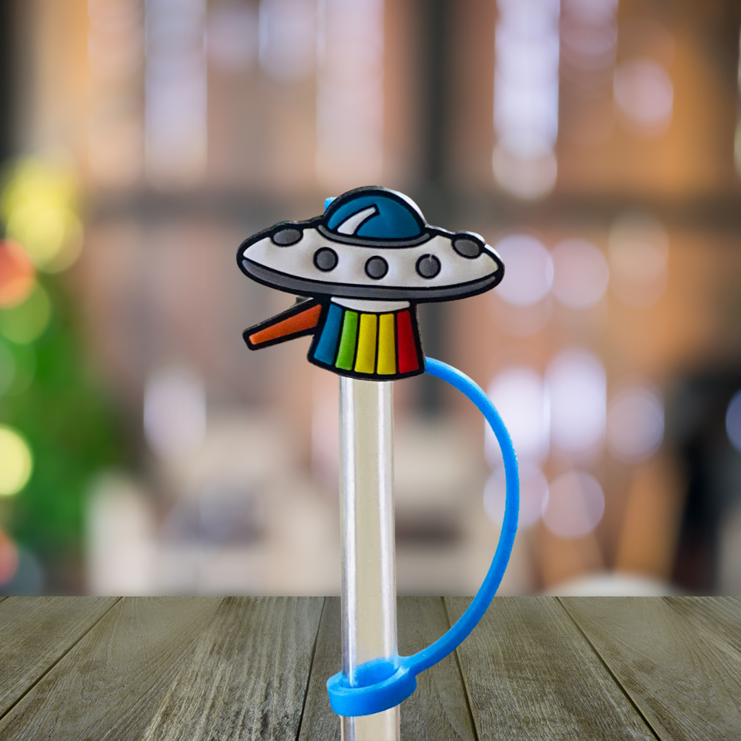Space ship Straw Topper