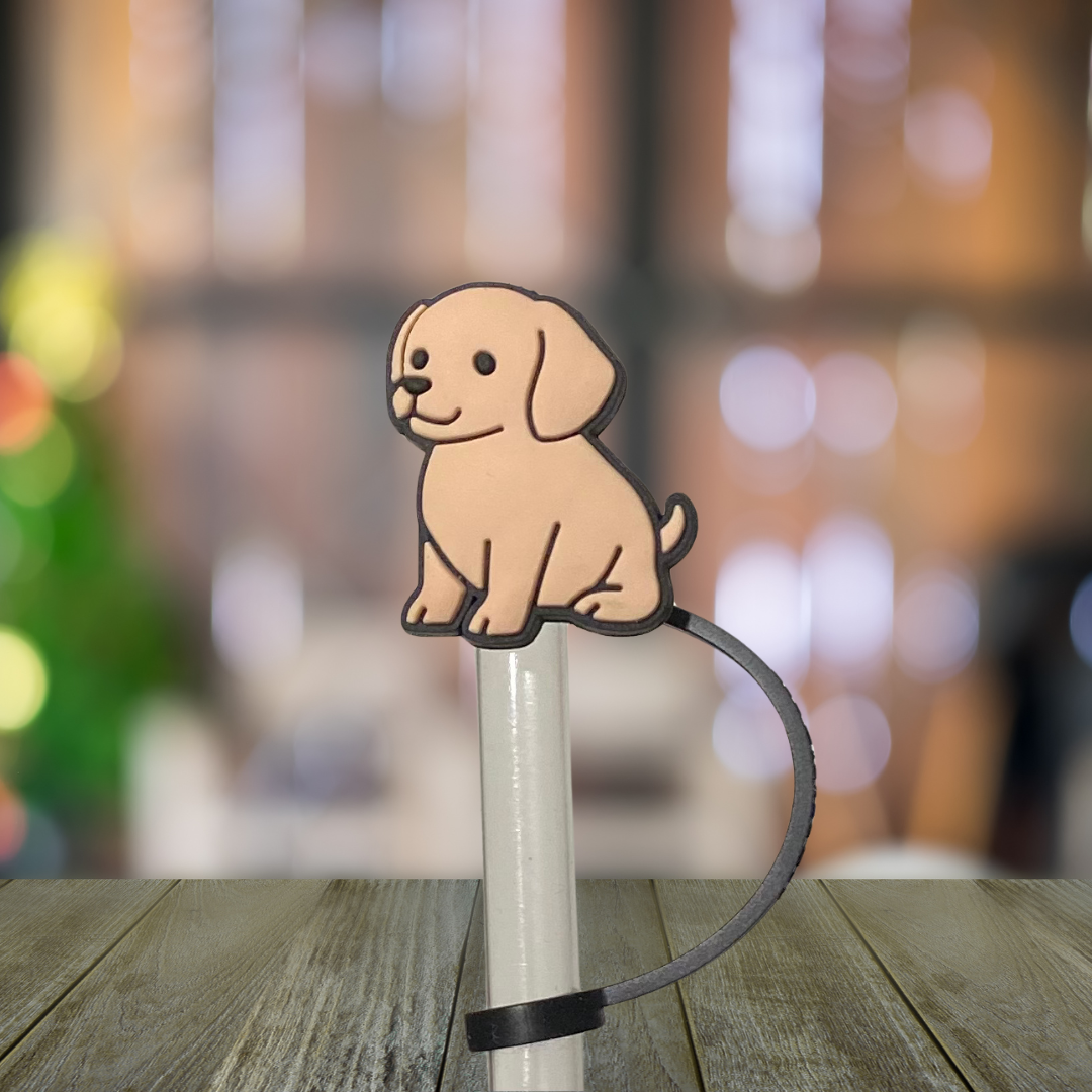 Tan Lab Dog Straw Topper