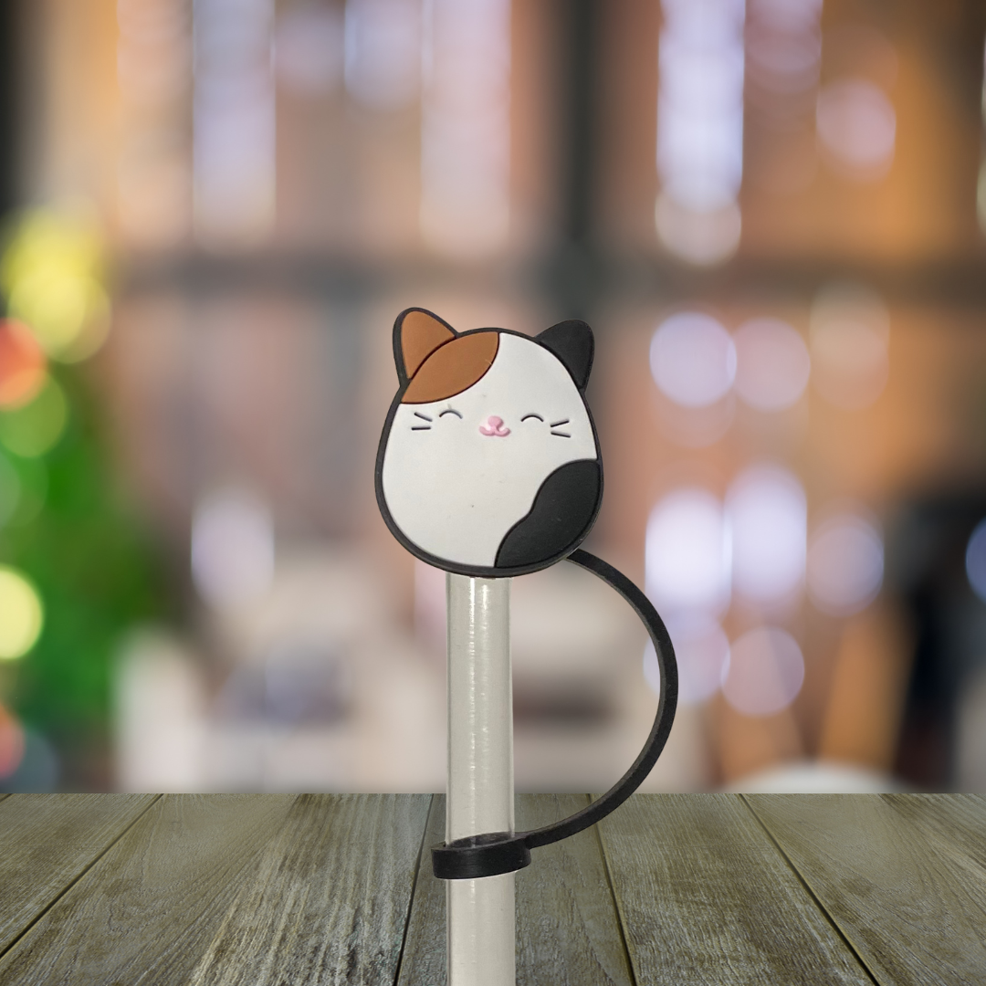 Round Calico Cat Straw Topper