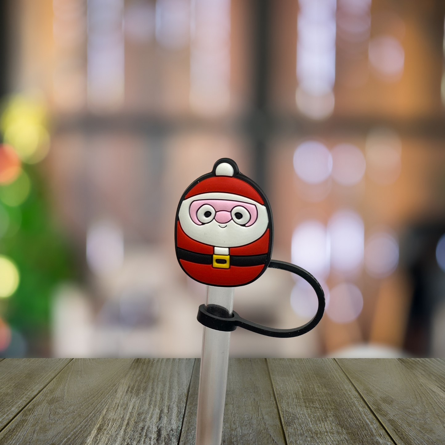 Round Santa Straw Topper