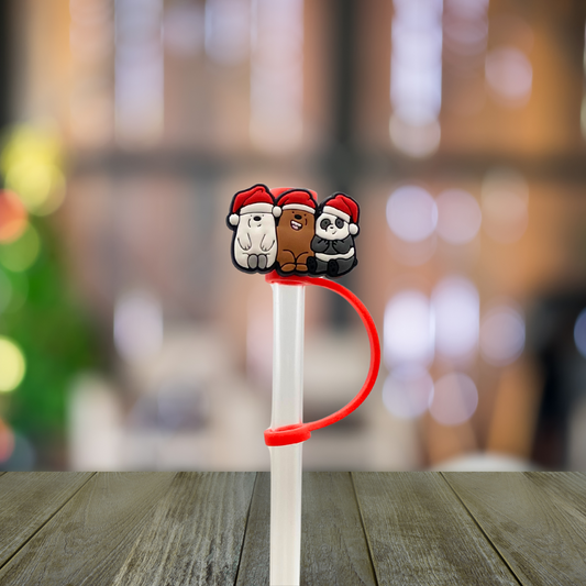 Christmas Carolers Straw Topper