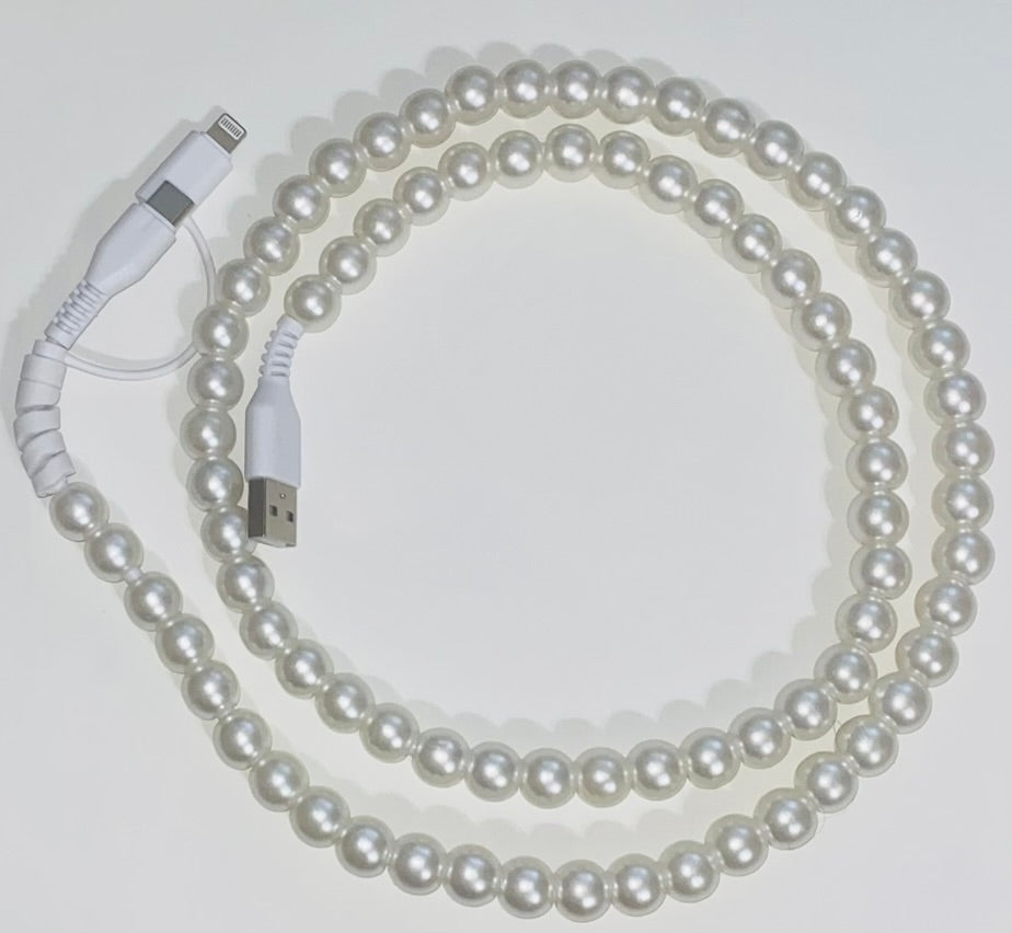 Pearl Beaded Dual Charging Cord