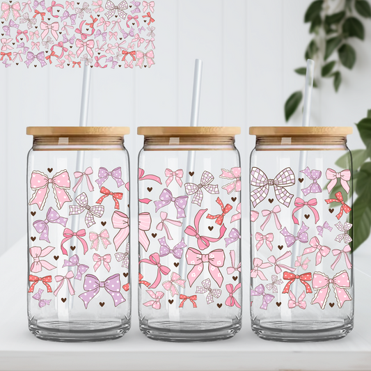 Iridescent Bows Glass Cup