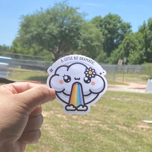 A Little Bit Dramatic, Rainbow Cloud, 3" Sticker