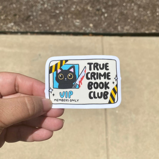 True Crime Book Club Cat 3"  Sticker