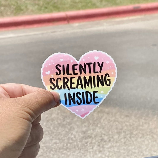Silently Screaming Inside 3" Sticker