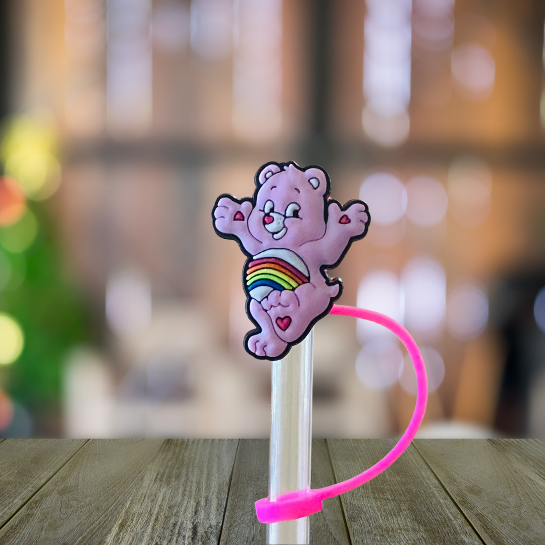 Rainbow Bear Straw Topper