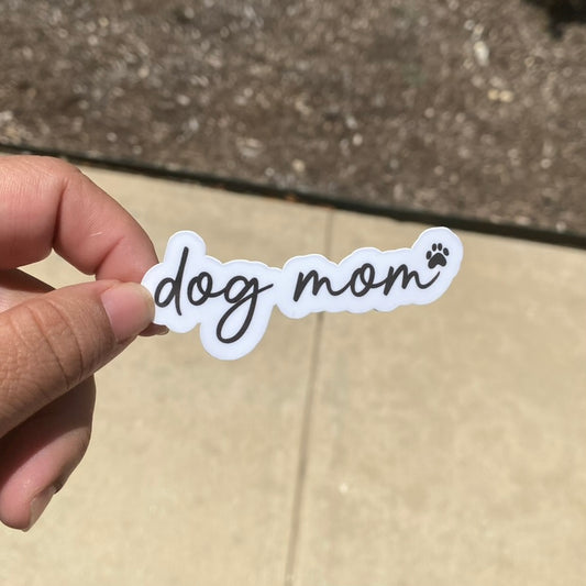 Dog Mom Cursive 3" Dog Sticker