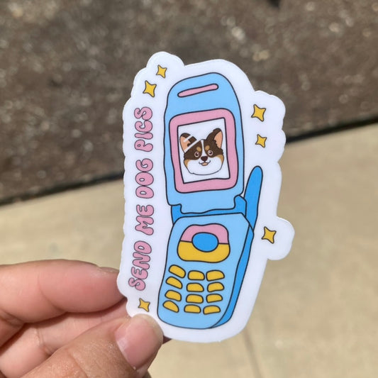 Send Me Dog Pics 3" Fun Sticker