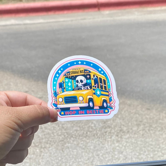 Struggle Bus Skeleton 3" Sticker