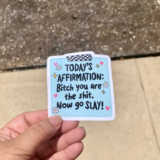 Today's Affirmations, Bitch You Are The Shit 3" Sticker