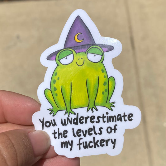 You Underestimate the Levels, Frog, 3" Sticker