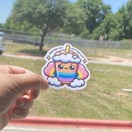 Another Day, Another Slay Rainbow Drink 3" Sticker