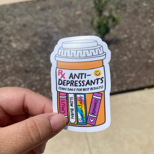Anti-Depressants, Book, Smut 3" Sticker