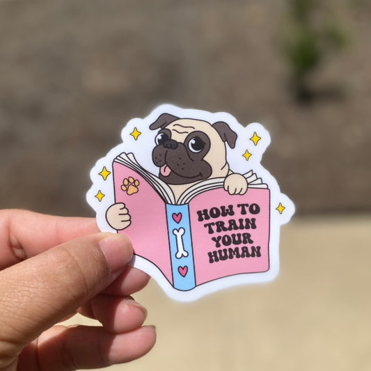 How to Train Your Human Dog Book 3" Dog Sticker