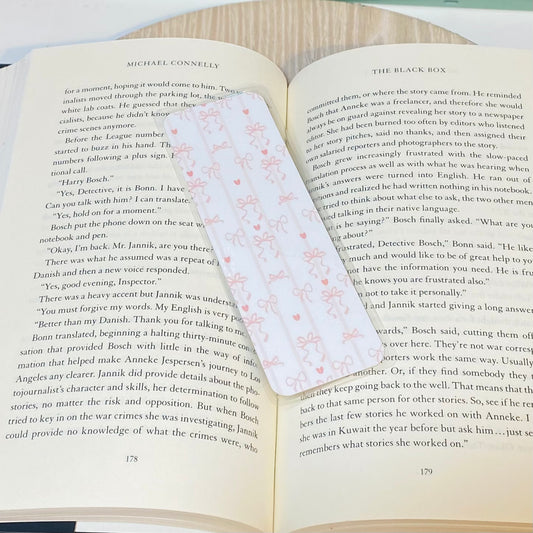 Striped Bows Laminated Bookmark