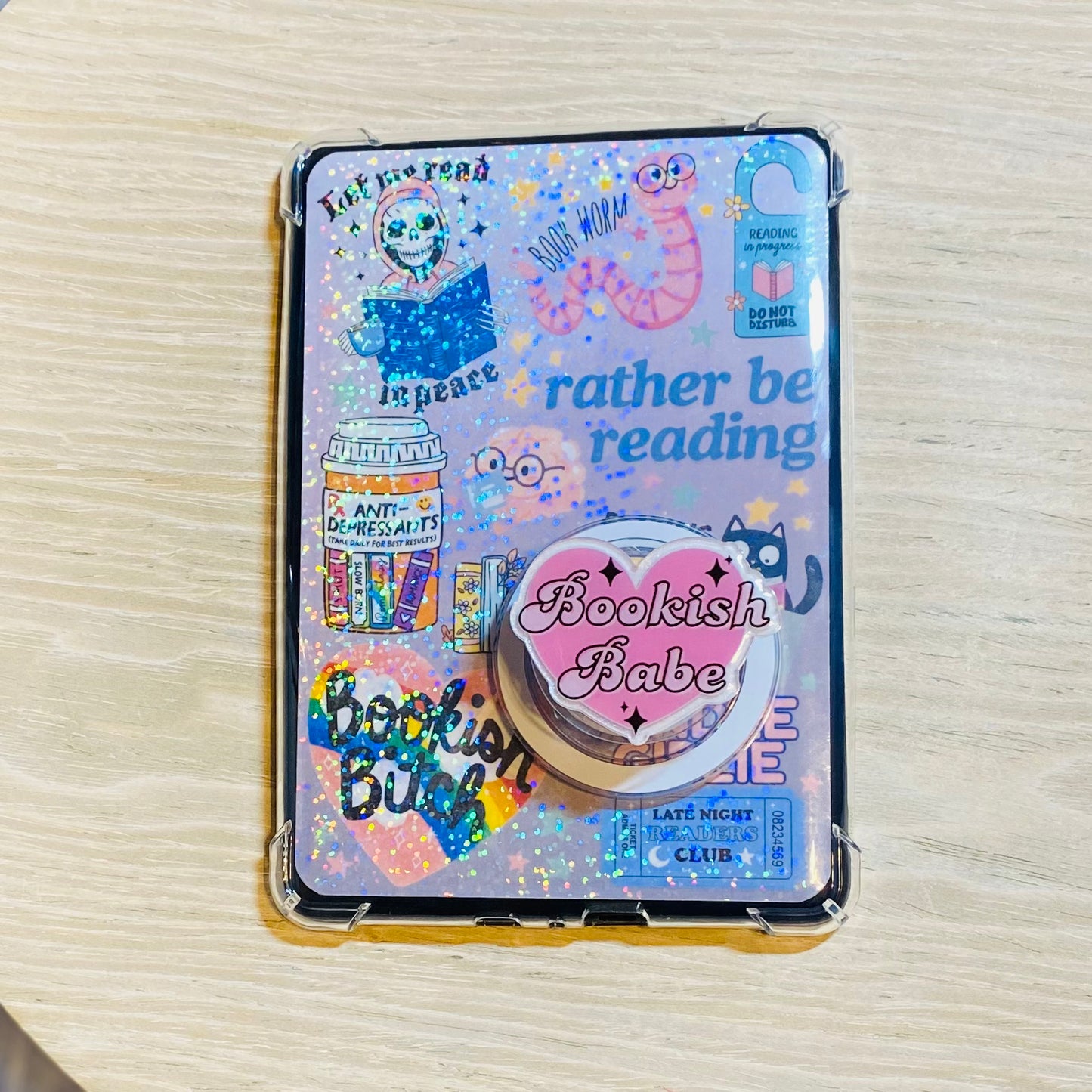 Bookish Babe E-Reader, Phone Grip for all Devices - Magnetic or Adhesive