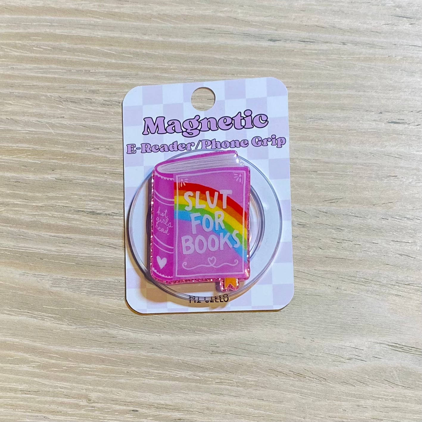 Slut For Books E-Reader, Phone Grip for all Devices - Magnetic or Adhesive