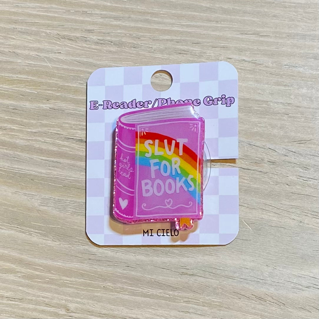 Slut For Books E-Reader, Phone Grip for all Devices - Magnetic or Adhesive