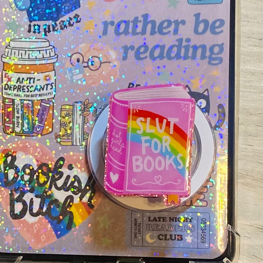 Slut For Books E-Reader, Phone Grip for all Devices - Magnetic or Adhesive