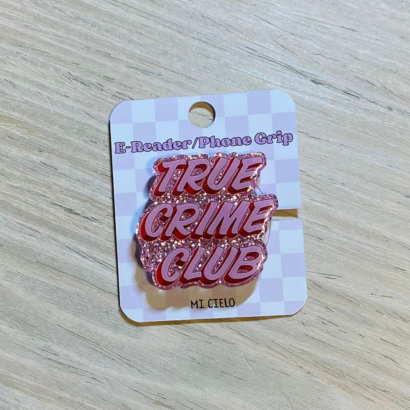 True Crime Club E-Reader, Phone Grip for all Devices - Magnetic or Adhesive
