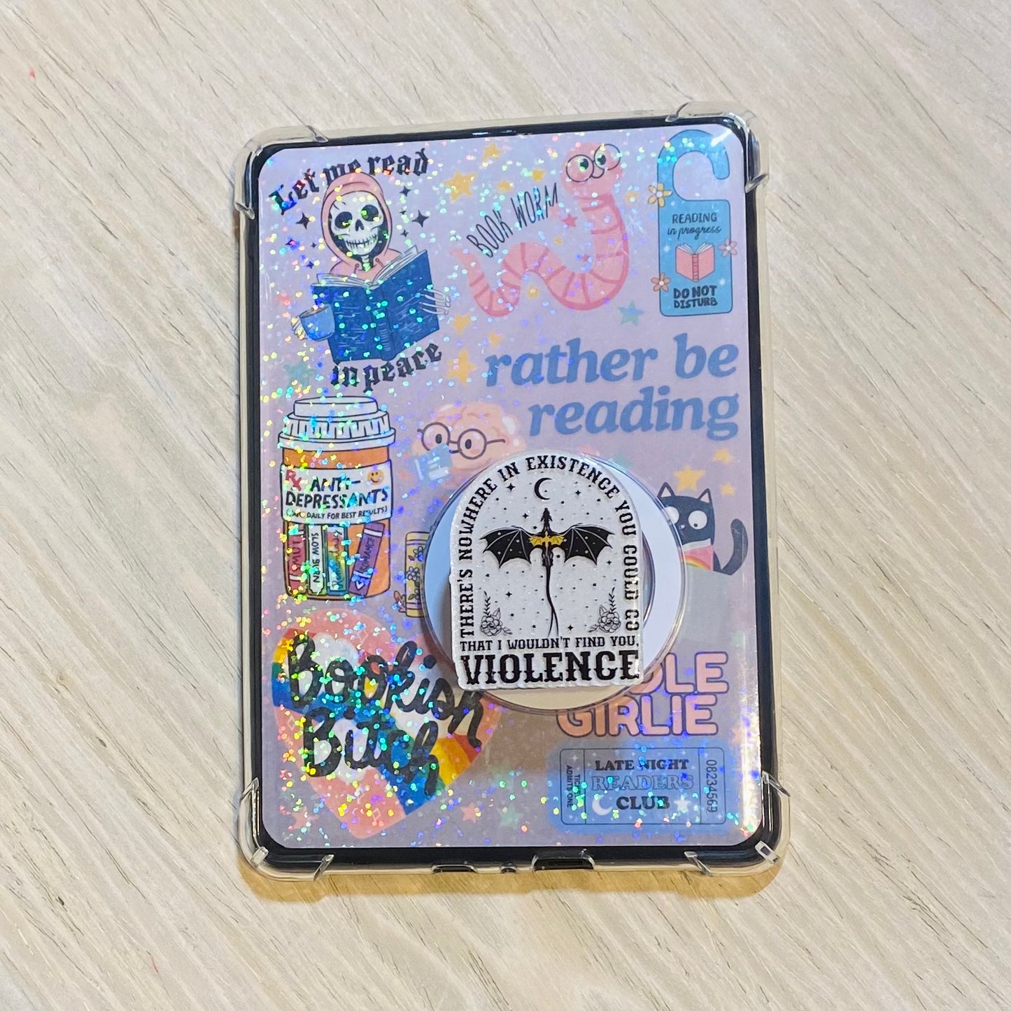 Dragon Violence E-Reader, Phone Grip for all Devices - Magnetic or Adhesive