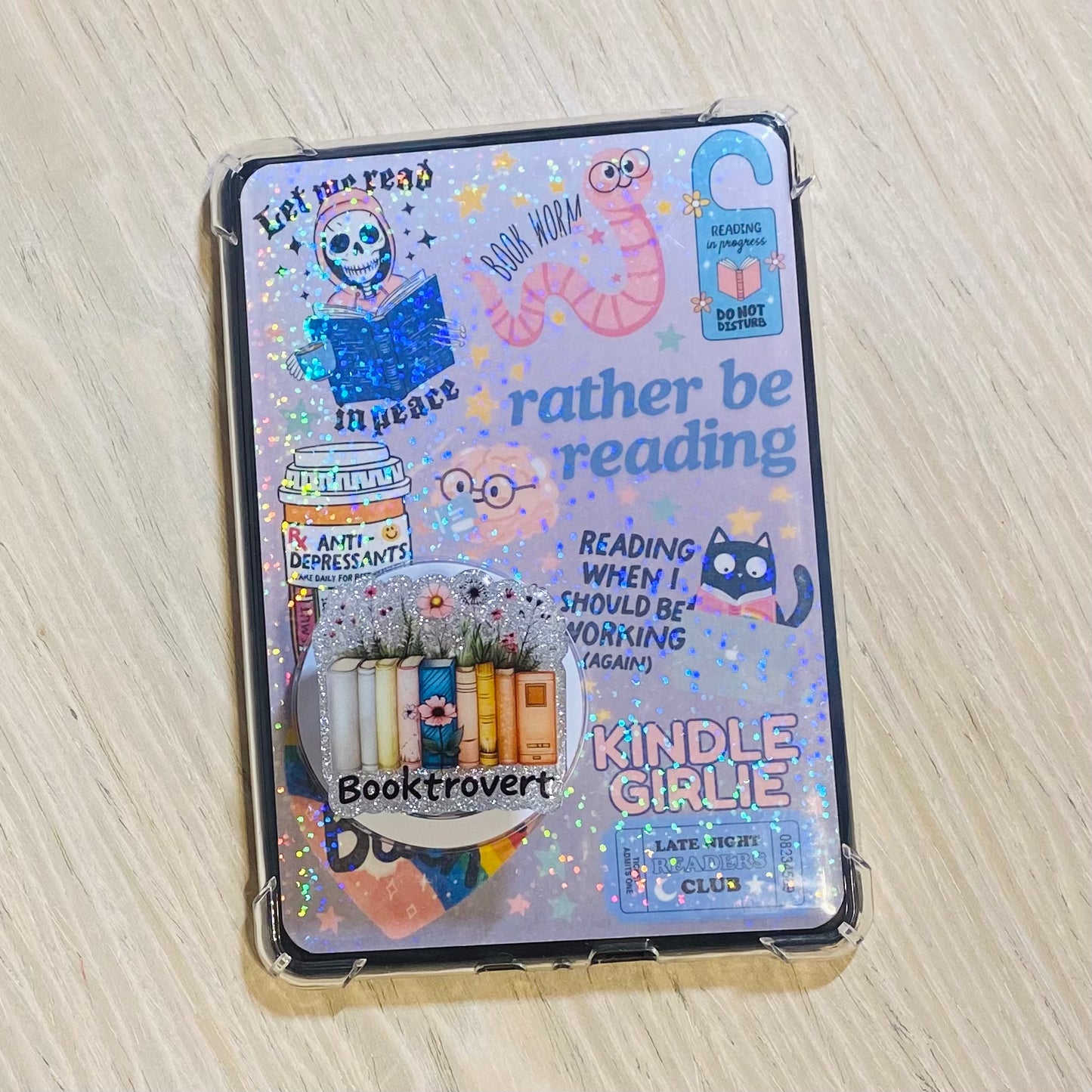 Booktrovert Books E-Reader, Phone Grip for all Devices - Magnetic or Adhesive