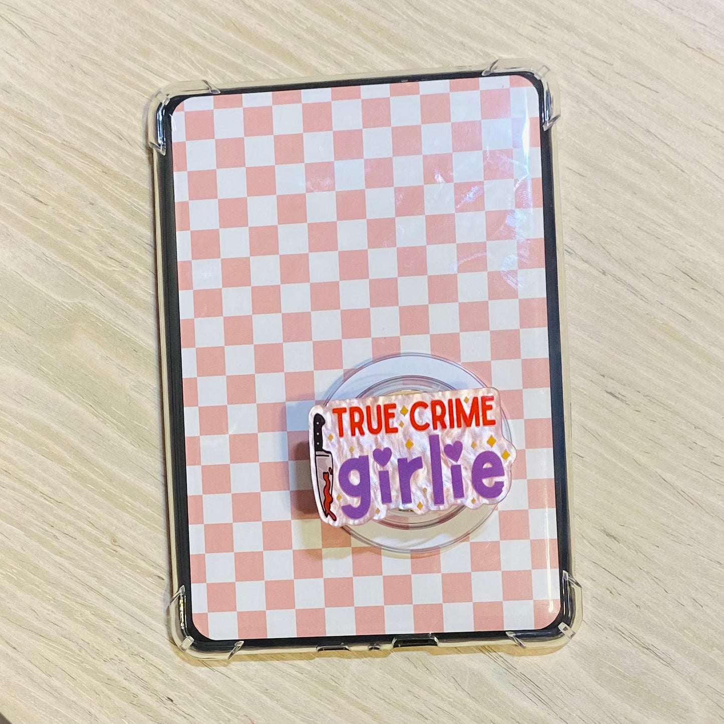 True Crime Girlie E-Reader, Phone Grip for all Devices - Magnetic or Adhesive