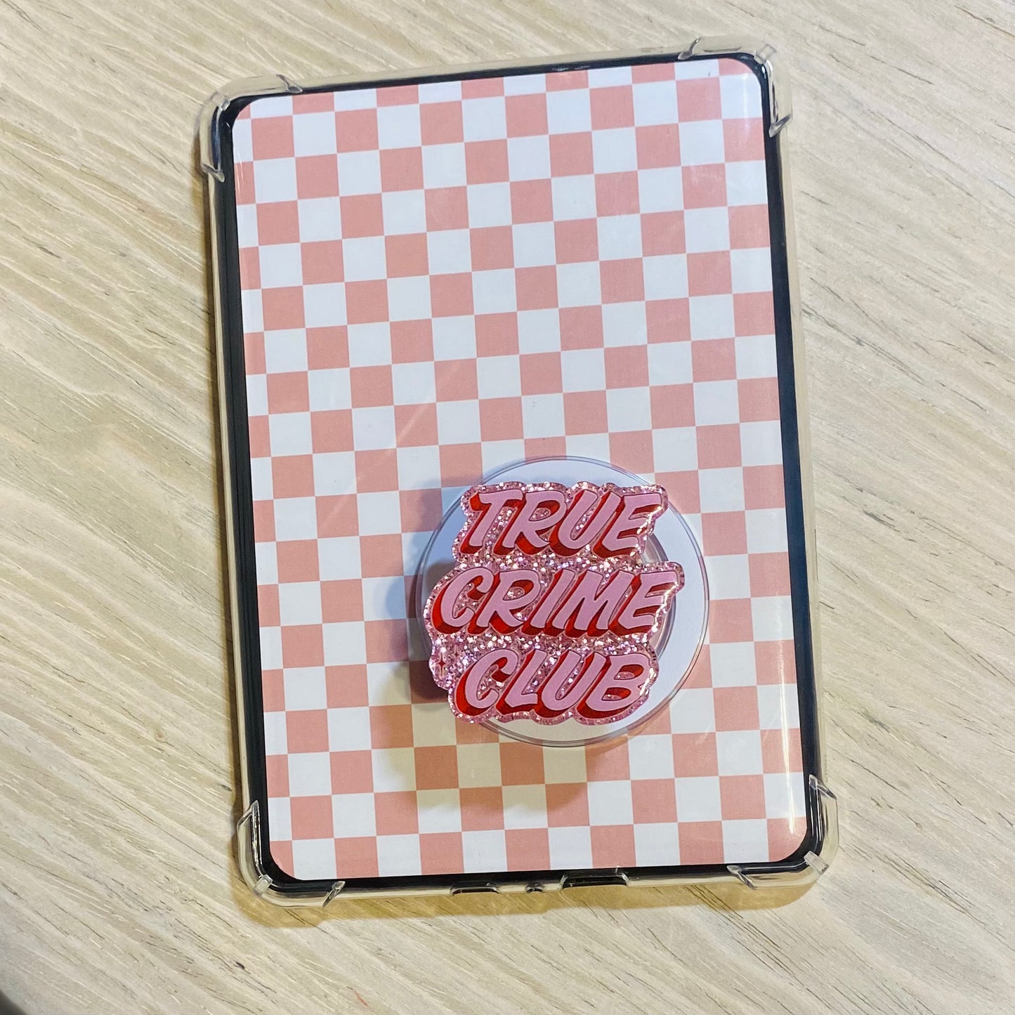 True Crime Club E-Reader, Phone Grip for all Devices - Magnetic or Adhesive