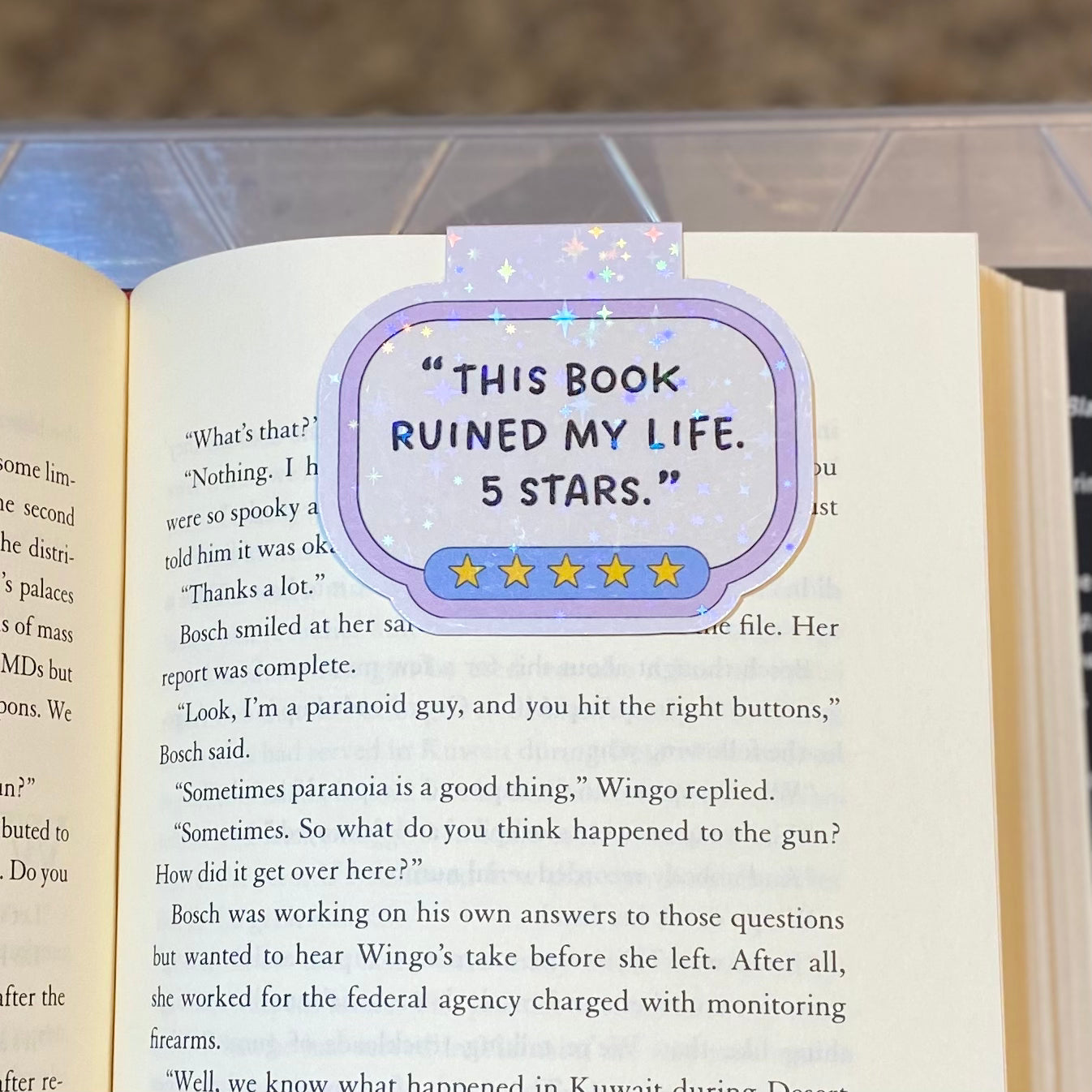 This Book Ruined My Life. 5 Stars. Holographic Magnetic Bookmark