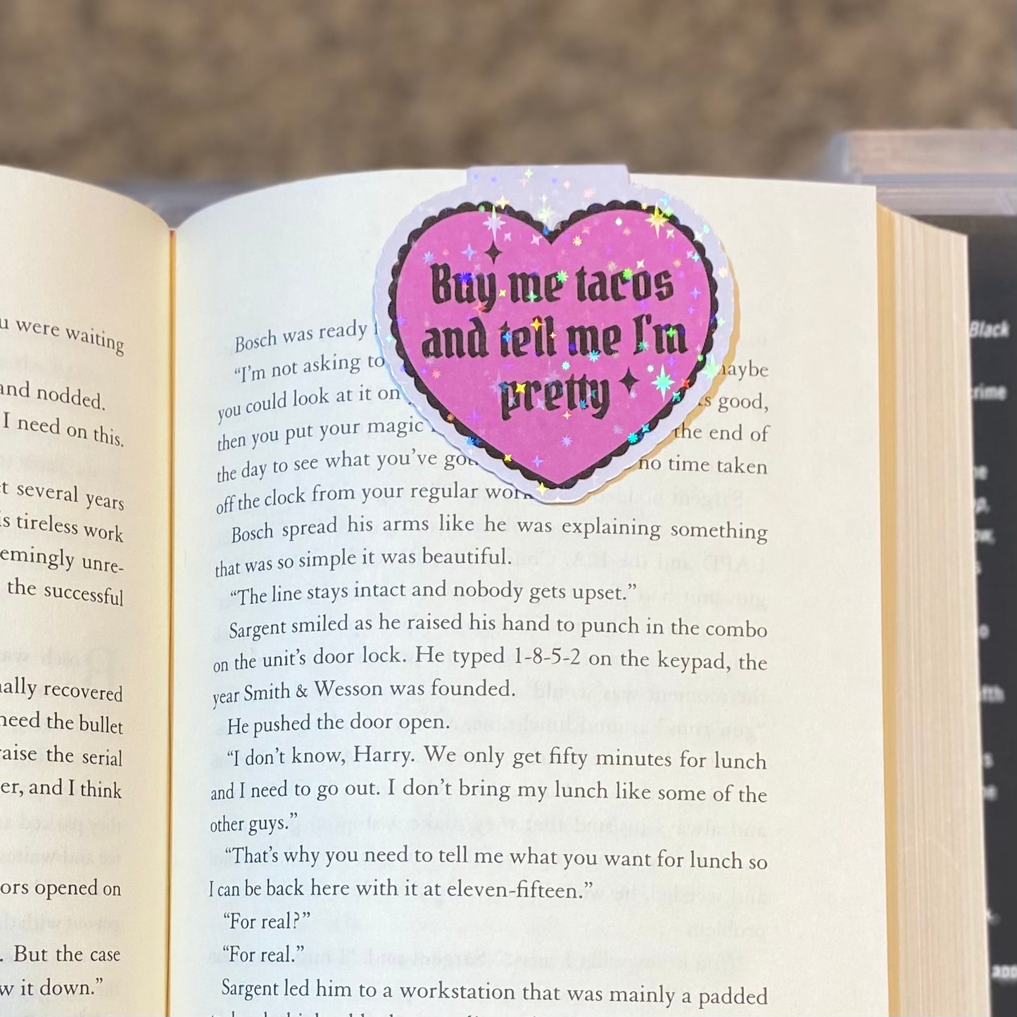 Buy me tacos and tell me I'm pretty Holographic Magnetic Bookmark
