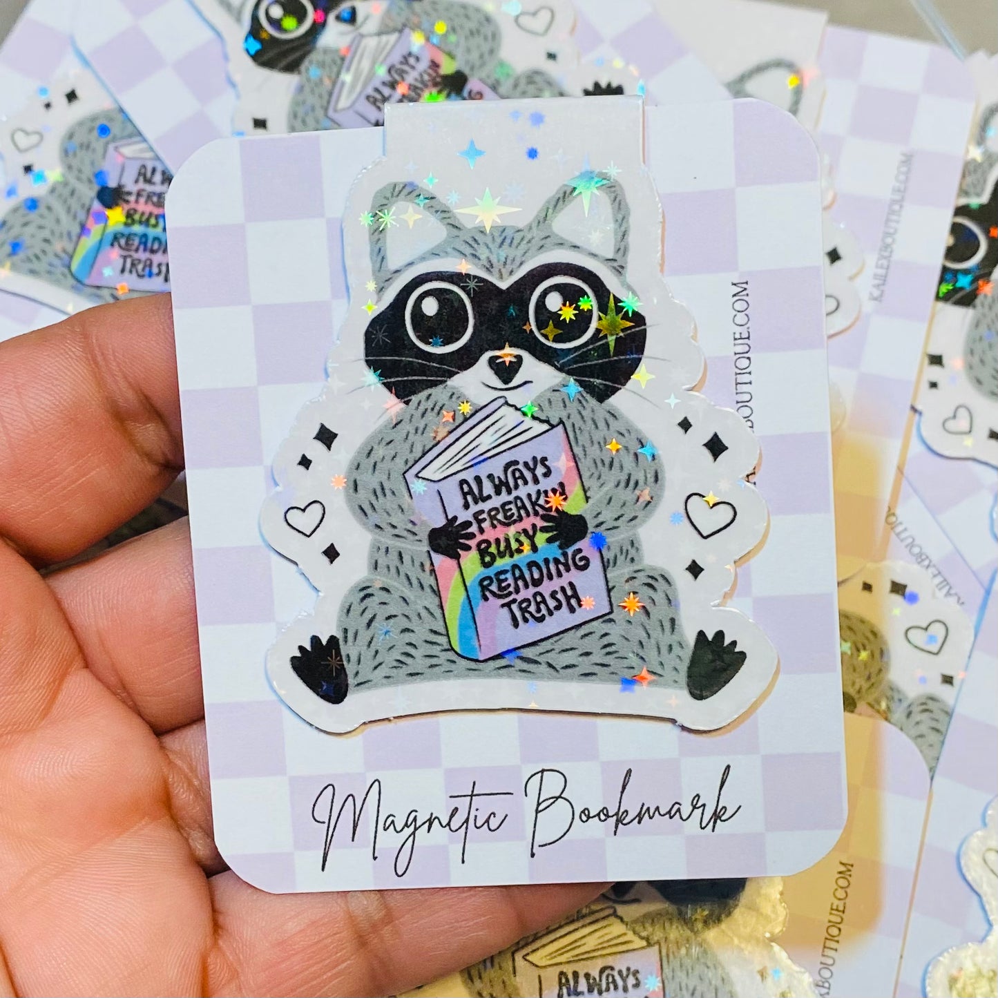 Always Freakin Busy Reading Trash Holographic Magnetic Bookmark