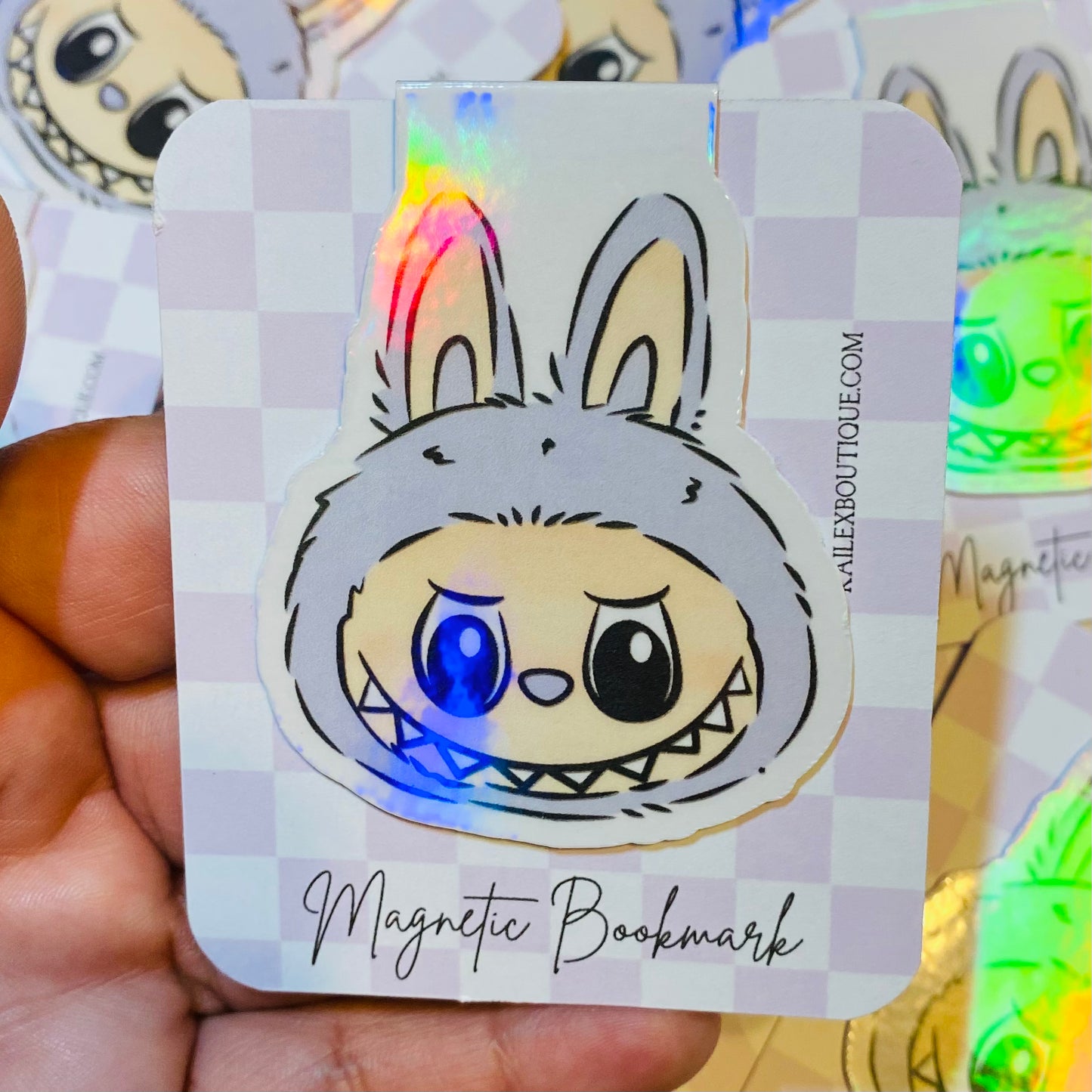 Cute Monster Holographic Magnetic Bookmark