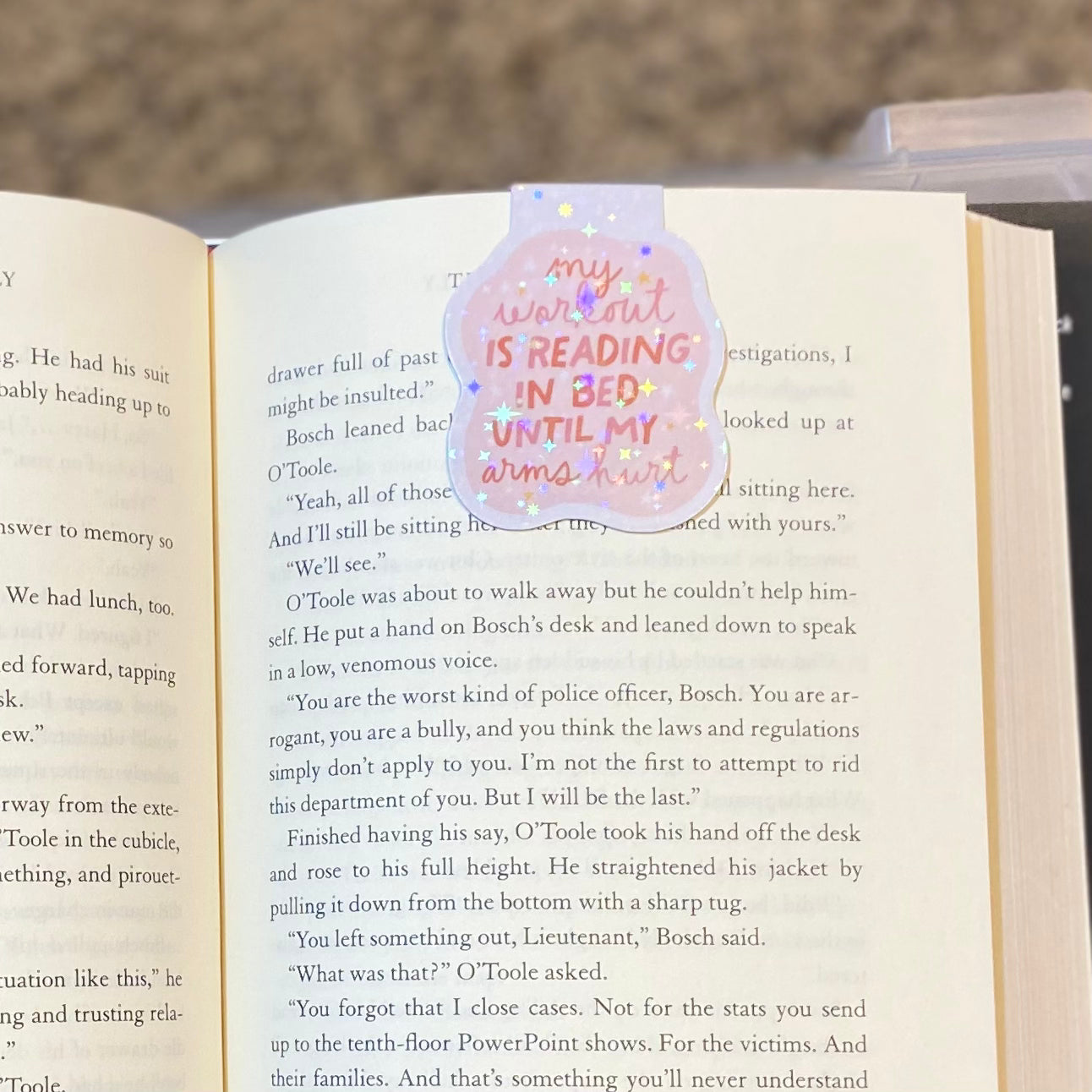 My workout is Reading In Bed Until My Arms Hurt Holographic Magnetic Bookmark