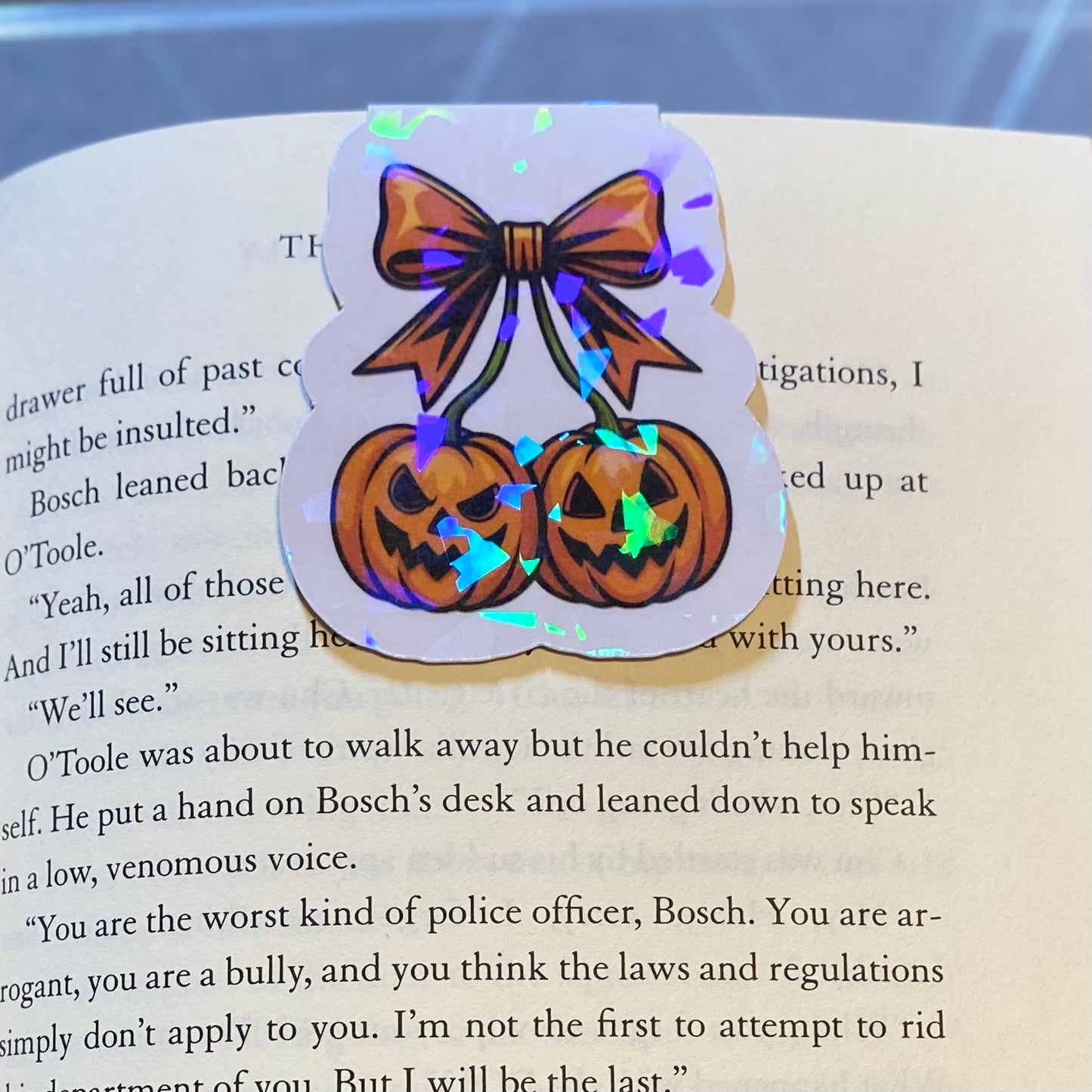 Pumpkin Cherries Holographic Magnetic Bookmark