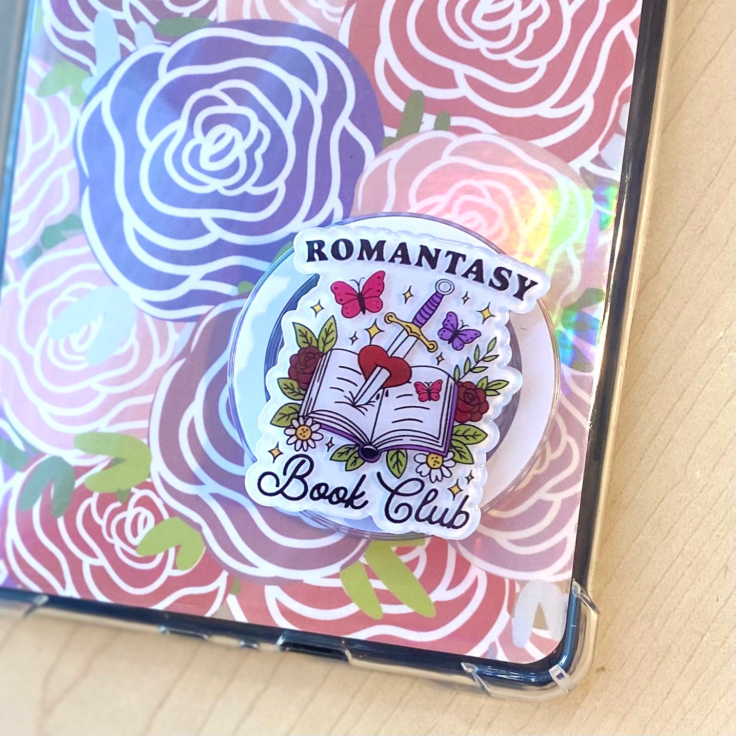 Romantasy Book Club E-Reader, Phone Grip for all Devices - Magnetic or Adhesive