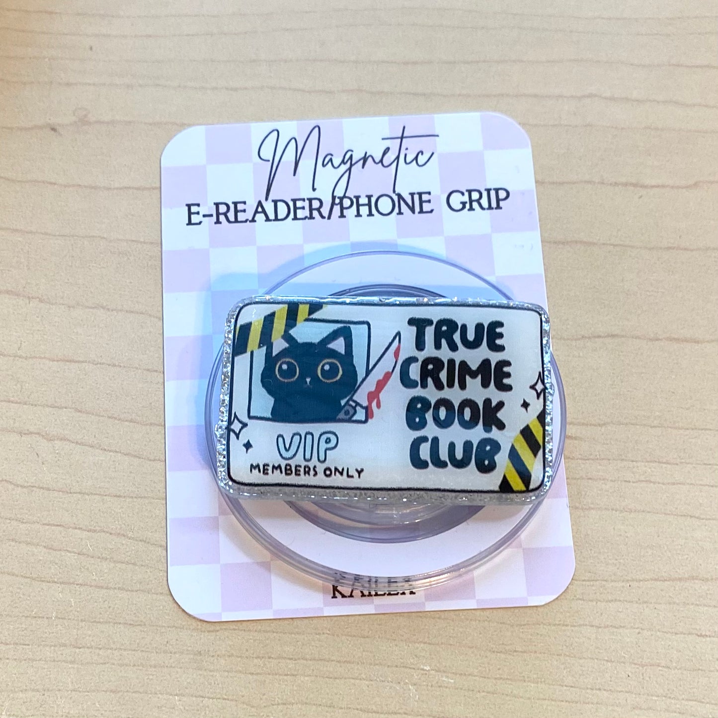 True Crime Book Club E-Reader, Phone Grip for all Devices - Magnetic or Adhesive