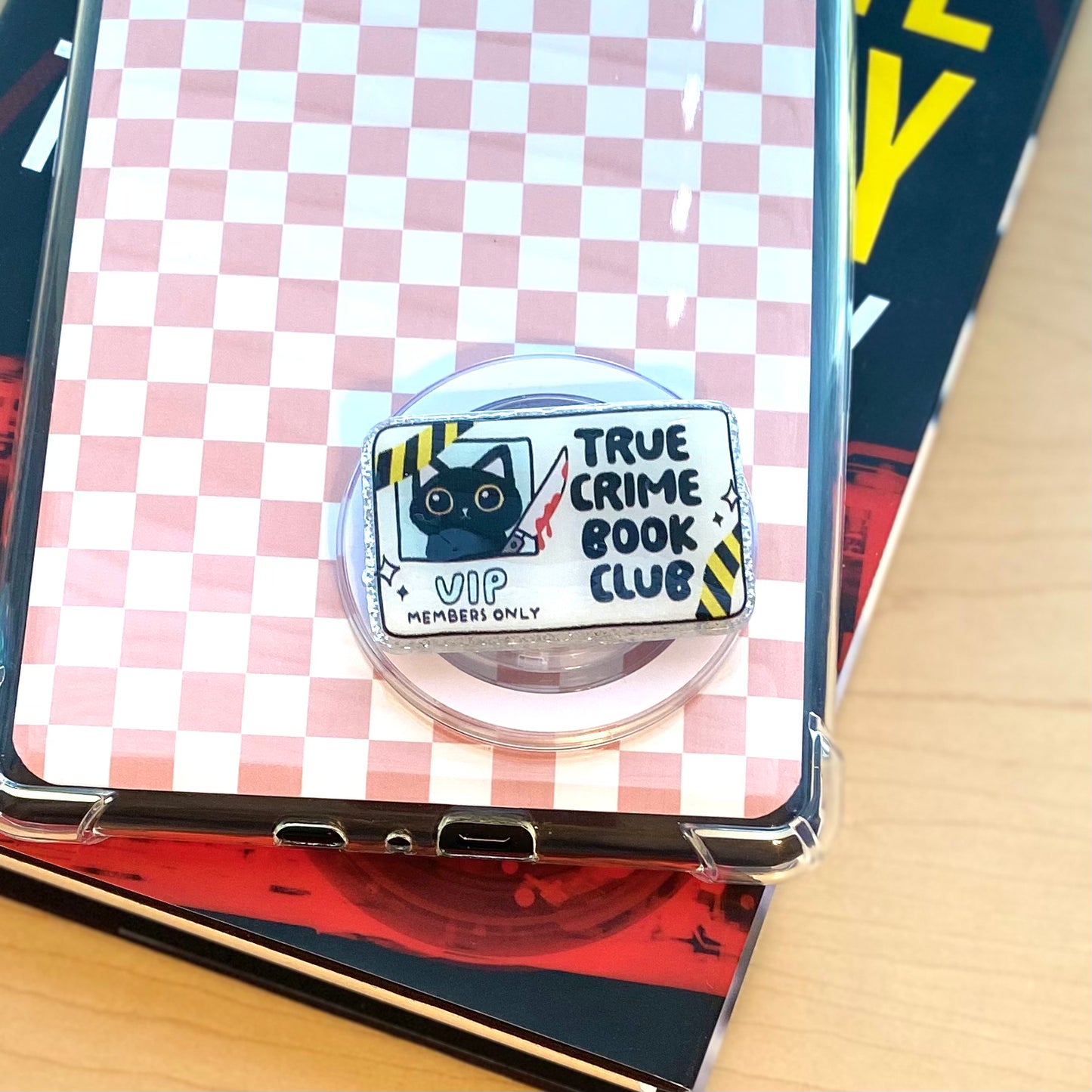 True Crime Book Club E-Reader, Phone Grip for all Devices - Magnetic or Adhesive