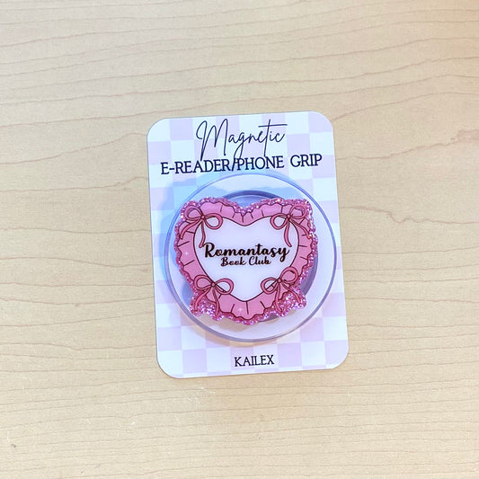 Romantasy Book Club Heart E-Reader, Phone Grip for all Devices - Magnetic or Adhesive