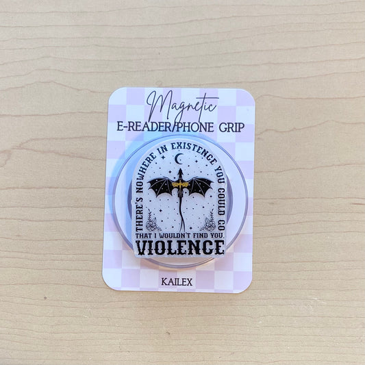 Dragon Violence E-Reader, Phone Grip for all Devices - Magnetic or Adhesive