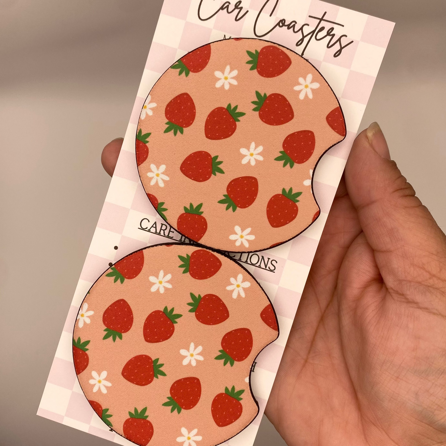 Strawberry Car Coasters