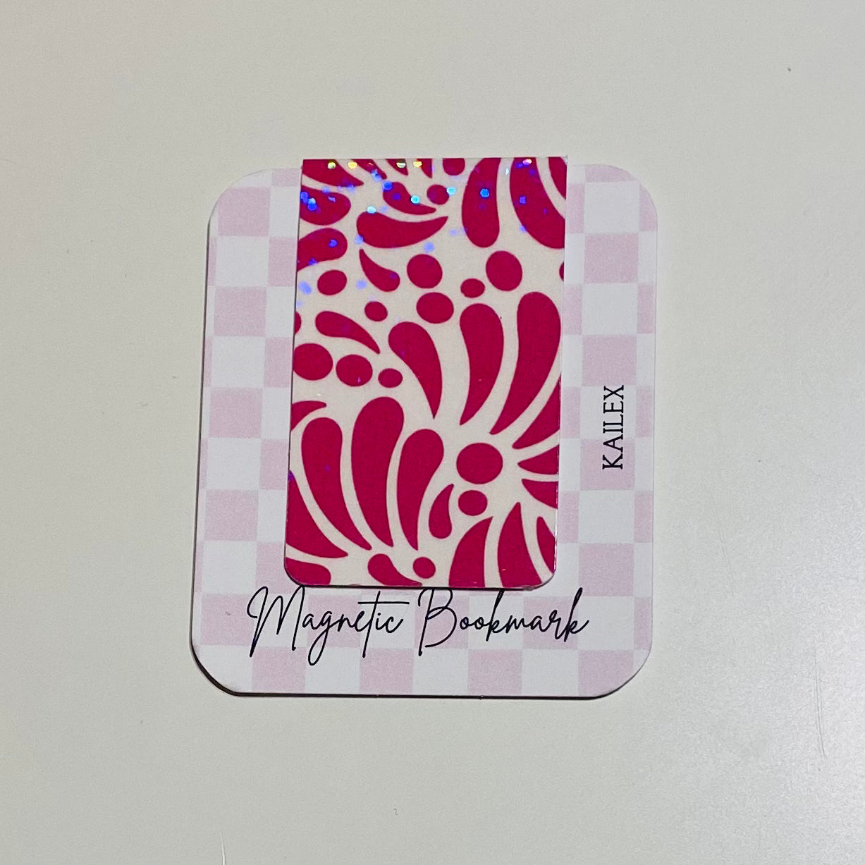Magenta Talavera Holographic Magnetic Bookmark