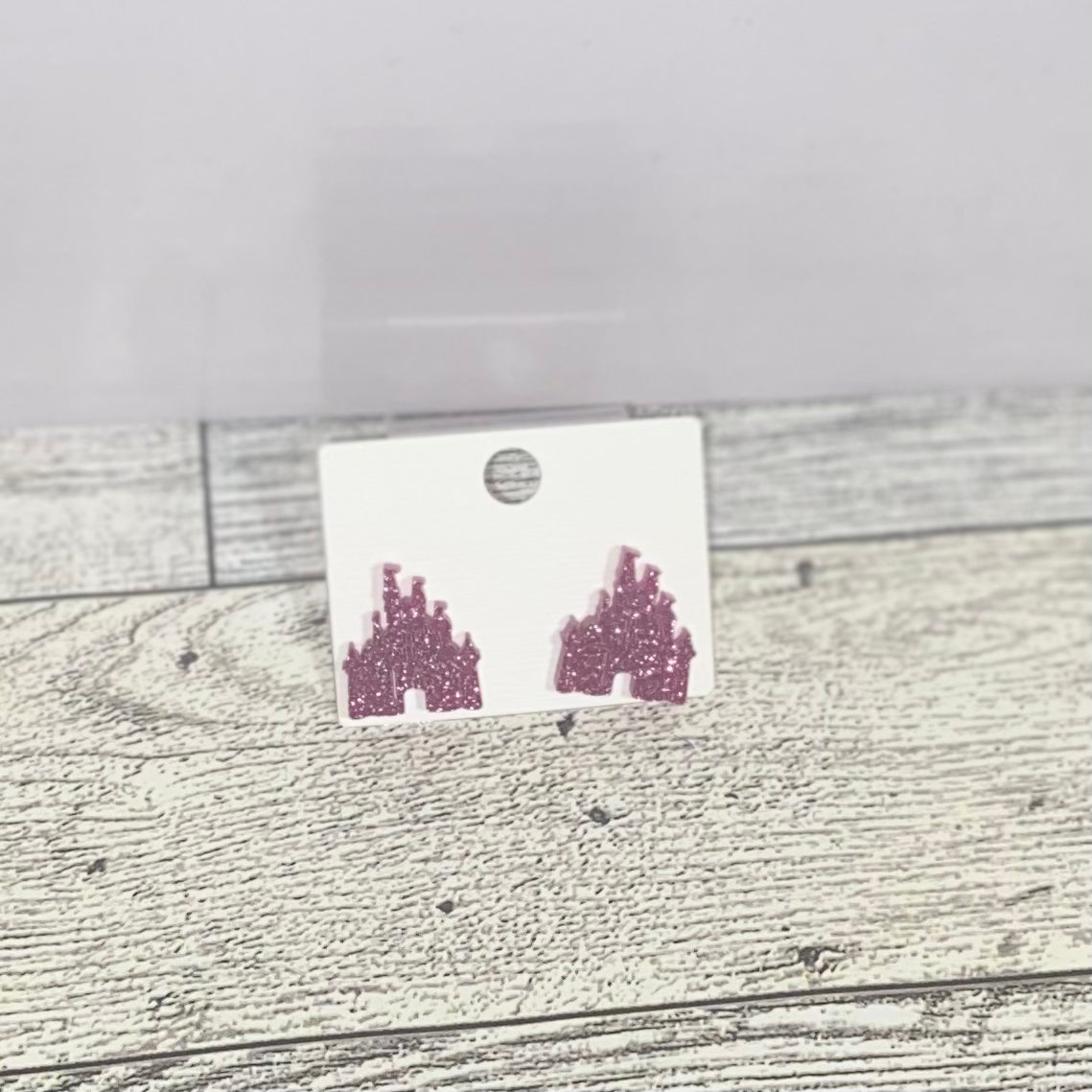 Pink Castle Stud Earrings