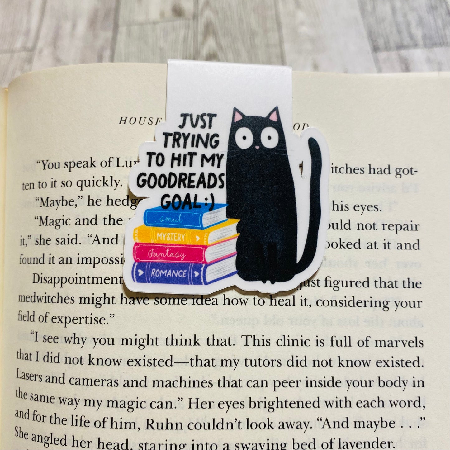 Just trying to hit my goodreads goal :) Cat Magnetic Bookmark