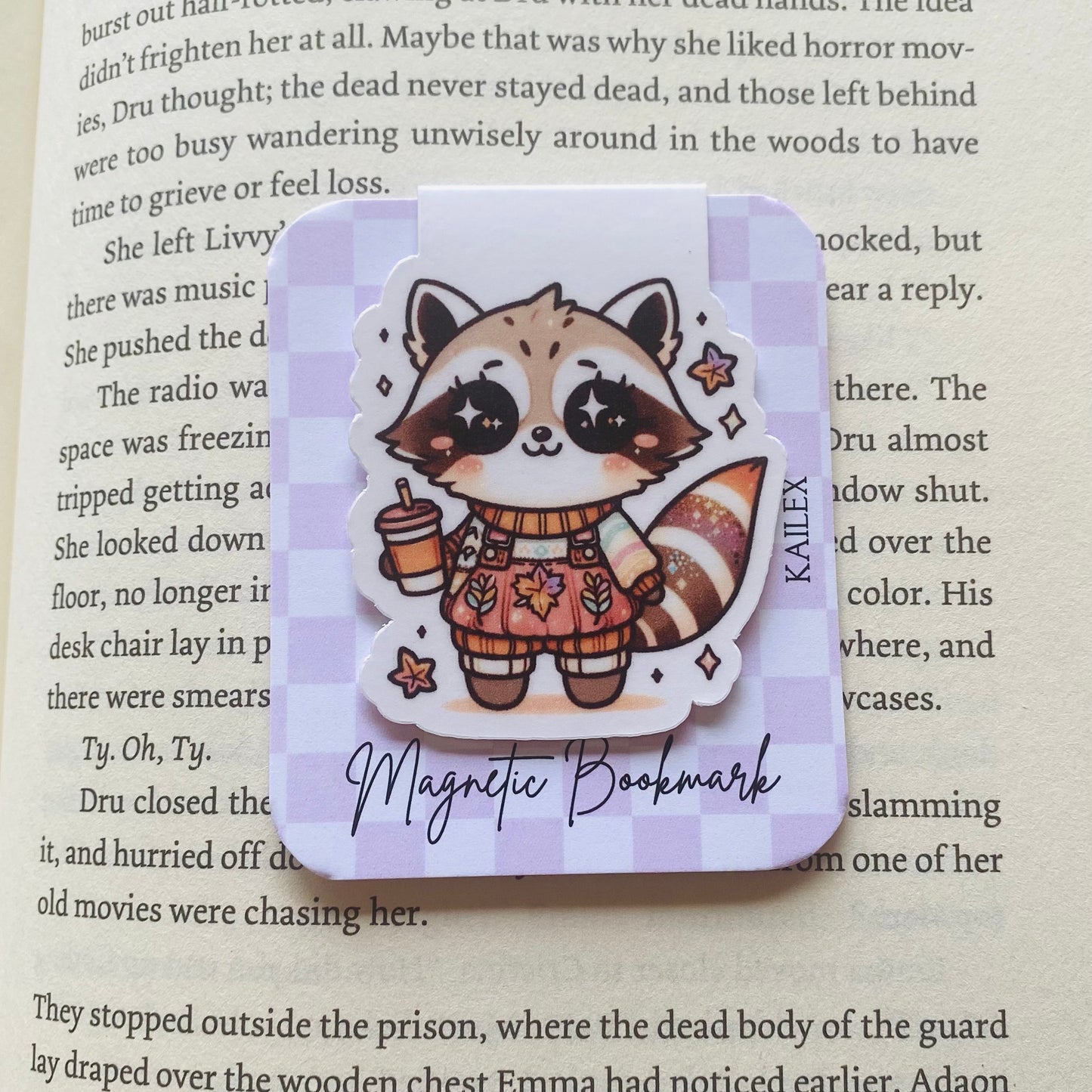 Pumpkin spice raccoon Magnetic Bookmark