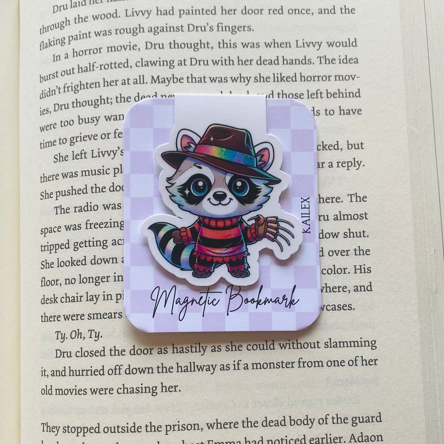 Nightmare raccoon with knife hands Magnetic Bookmark